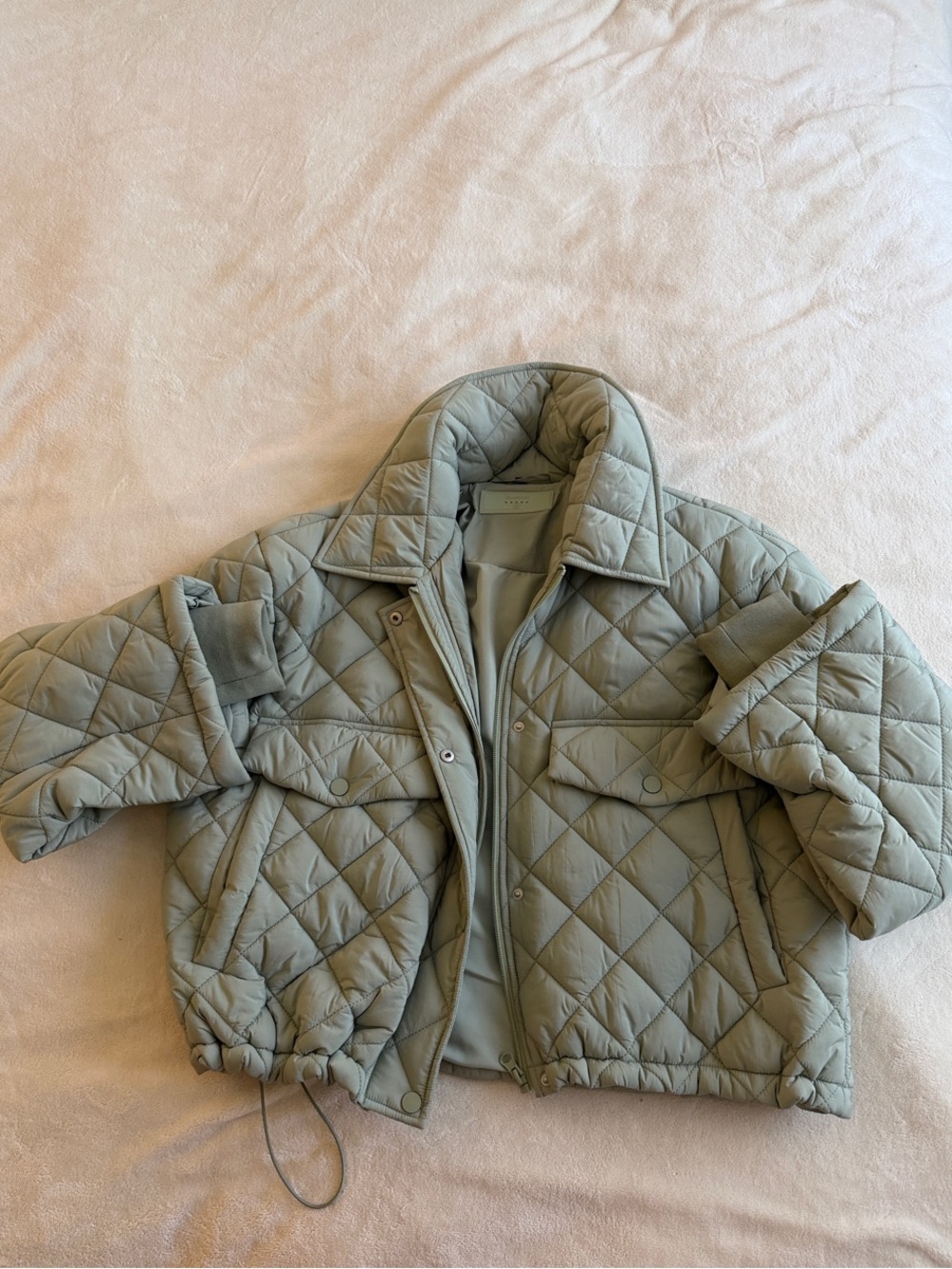 Blank NYC Woman’s Quilted Puffer Jacket in Sage